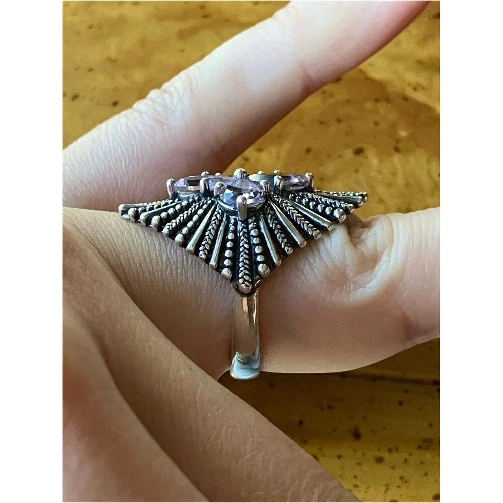 Rose de France Amethyst Sterling Silver Ring Size 7